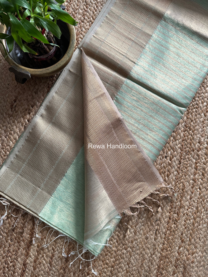 Maheshwari Pista Tissue Silk Saree FTS015