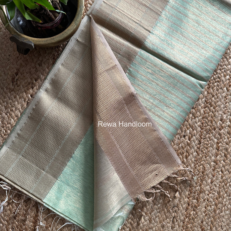 Maheshwari Pista Tissue Silk Saree FTS015