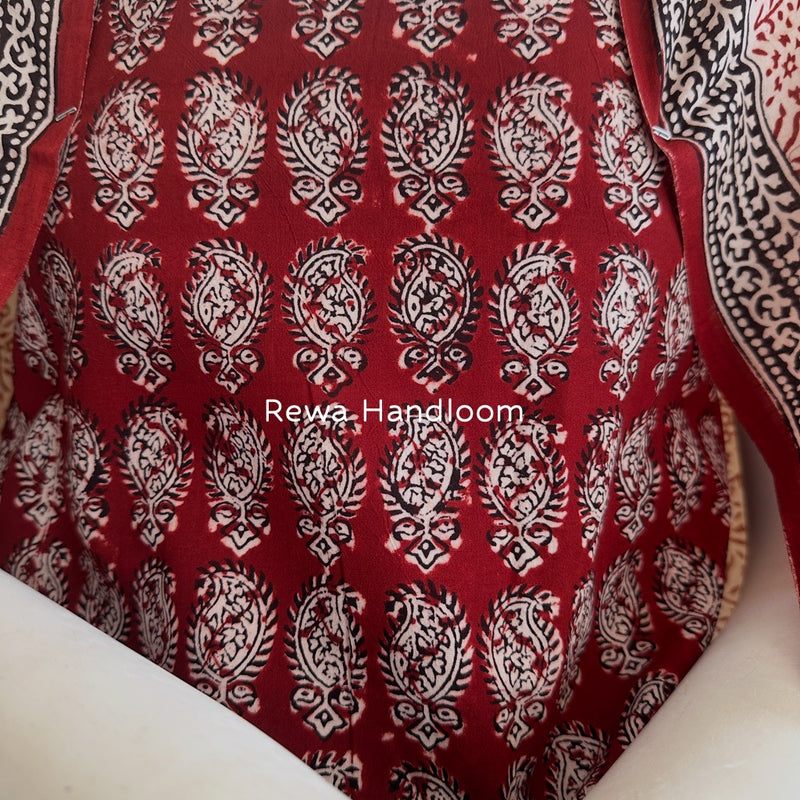 Red-White Bagh Print Cotton Suit BGCSJ0117