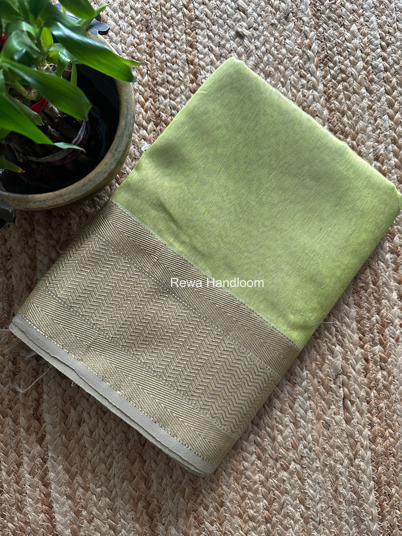 Maheshwari Light Parrot Green Tissue Silk Saree FTS013