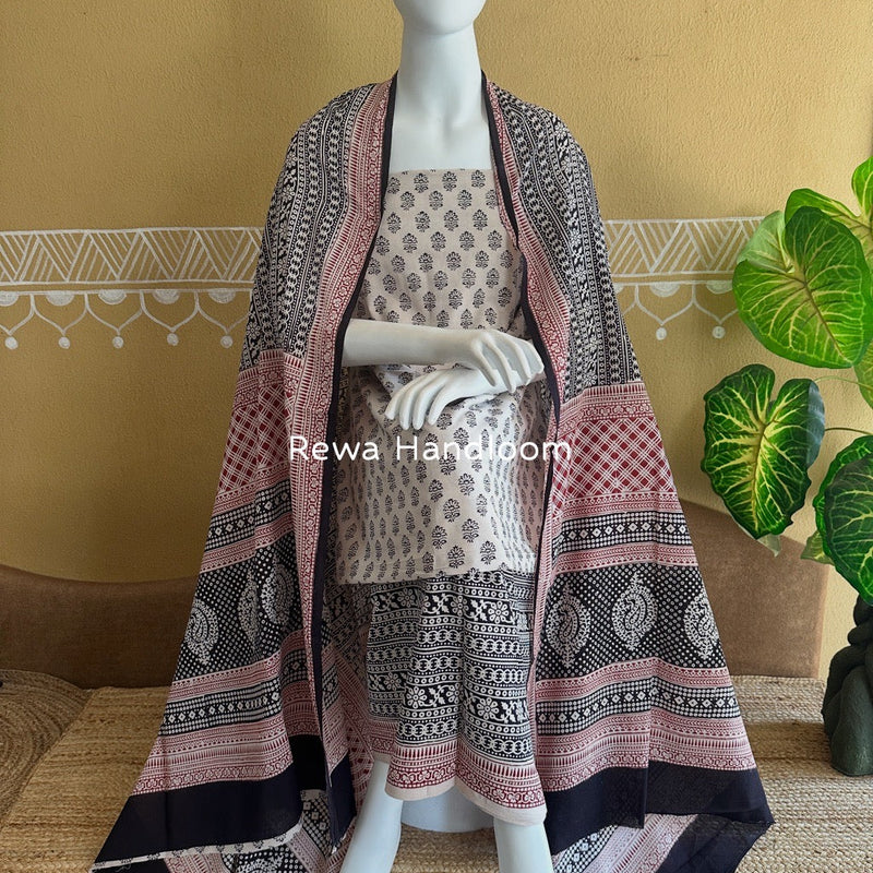 Bagh Print Cotton Suit 