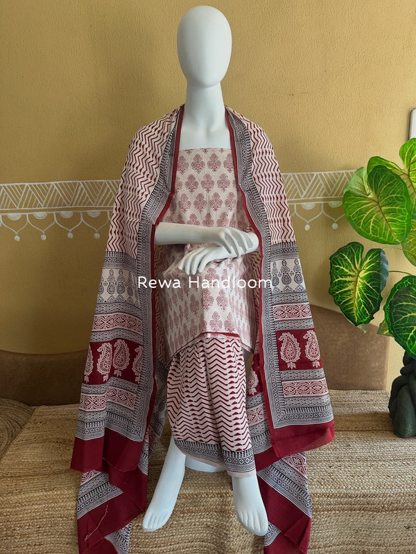 Bagh Print Cotton Suit 
