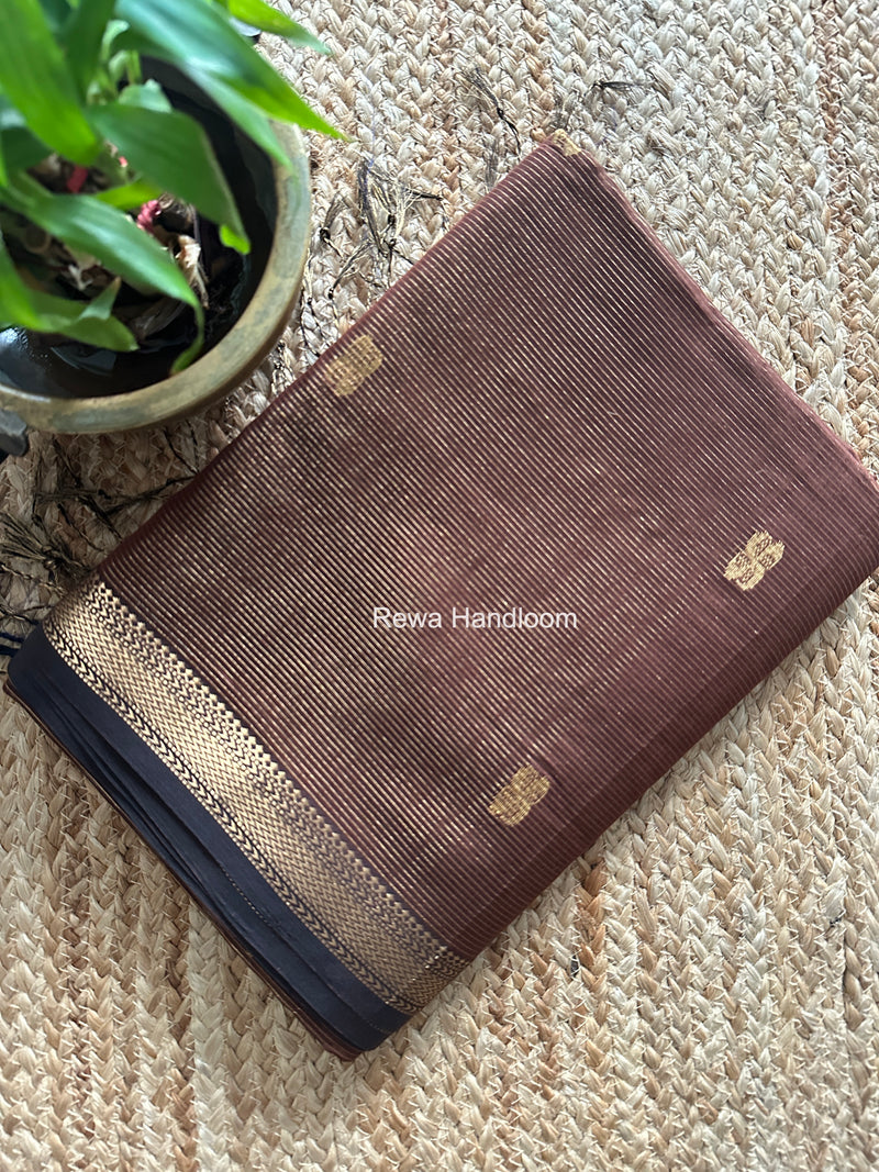 Maheshwari Brown Tissue Butti Saree NFBS09