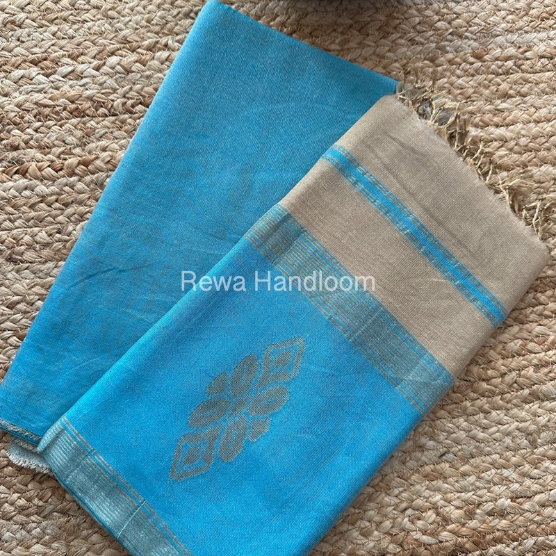 Maheshwari Firozi-Beige Tissue Buta Dress Material TPT052