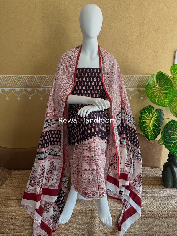 Bagh Print Cotton Suit 