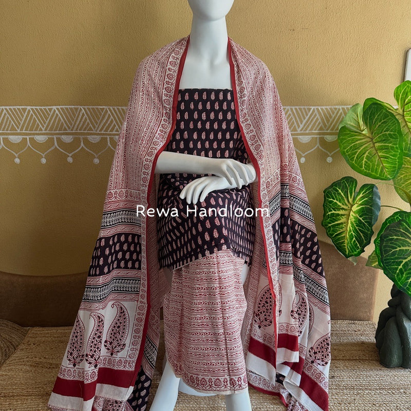 Bagh Print Cotton Suit 