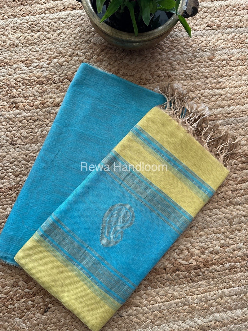 Maheshwari Firozi-Yellow Tissue Buta Dress Material TPT064