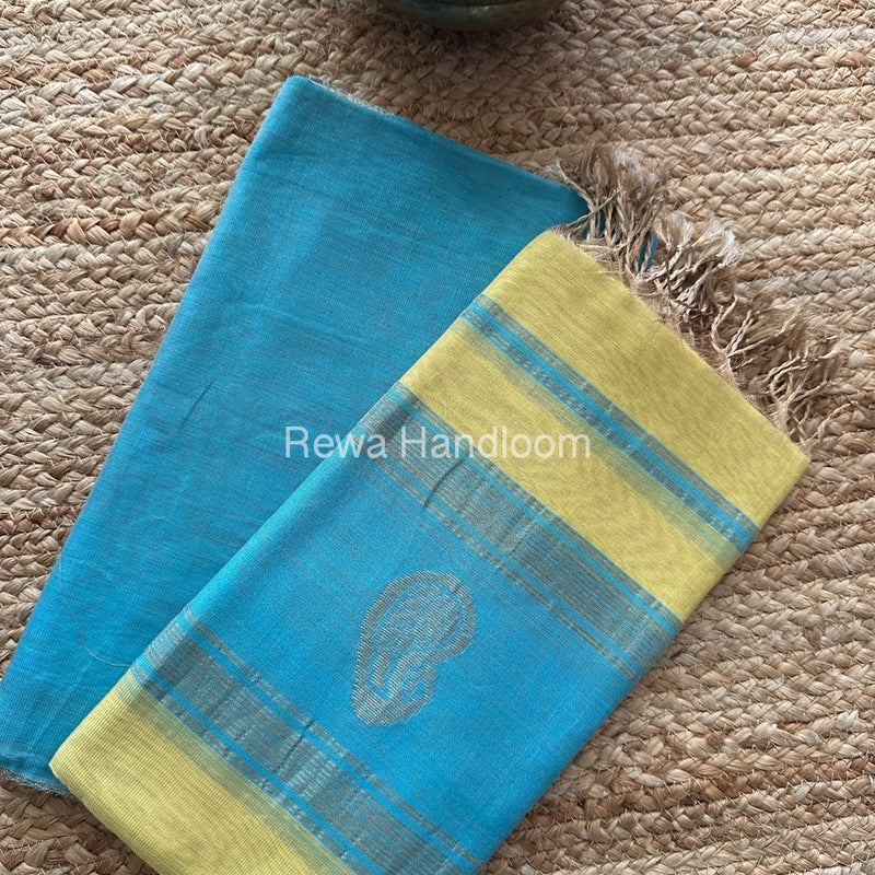 Maheshwari Firozi-Yellow Tissue Buta Dress Material TPT064