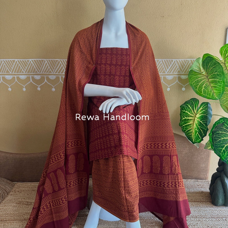 Bagh Print Cotton Suit