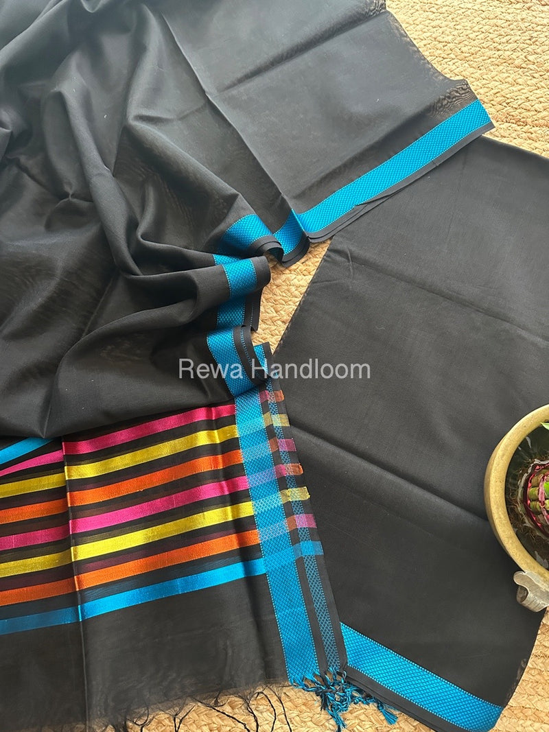 Maheshwari Black Top-Dupatta Suit SBTD05