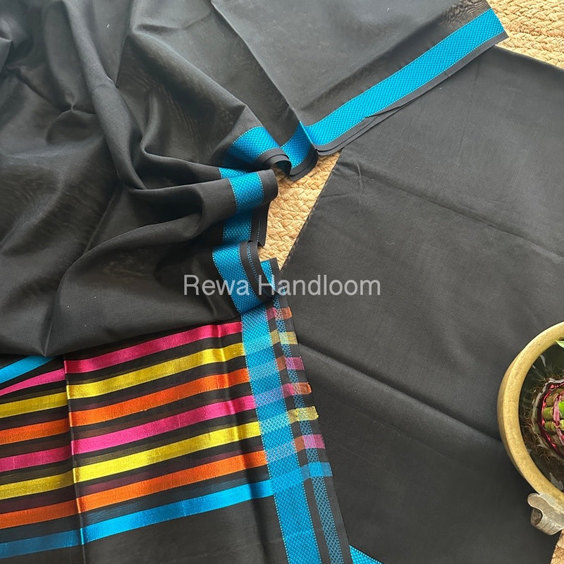 Maheshwari Black Top-Dupatta Suit SBTD05