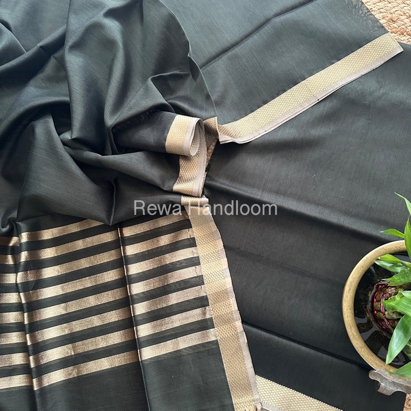 Maheshwari Dark Green Resham Thread Dress Material RT07