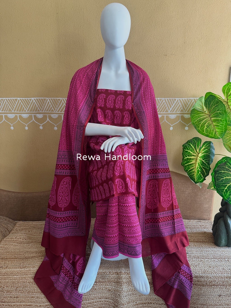Bagh Print Cotton Suit