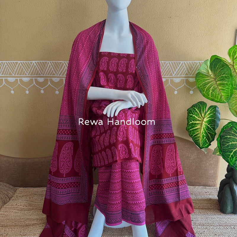 Bagh Print Cotton Suit