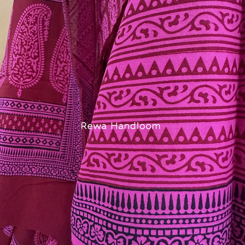 Bagh Print Cotton Suit 