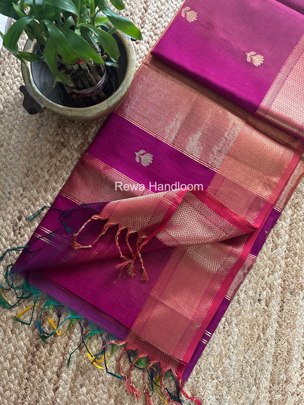 Maheshwari Lotus Shaded Butta Saree