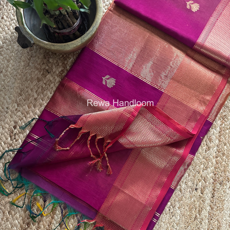 Maheshwari Lotus Shaded Butta Saree