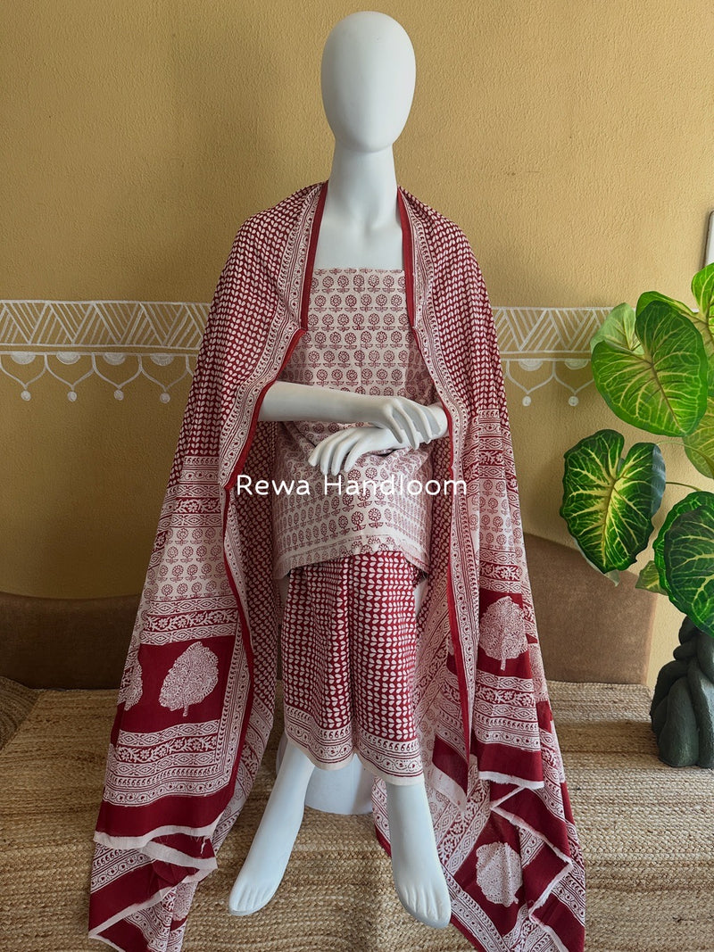 Bagh Print Cotton Suit 