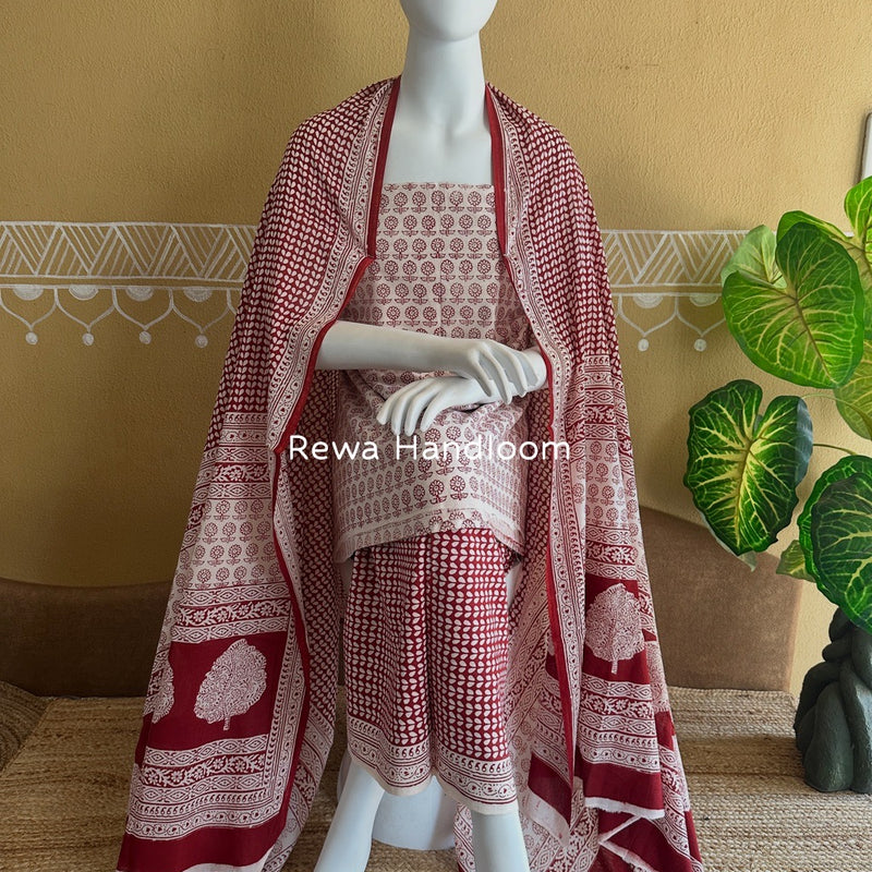 Bagh Print Cotton Suit 