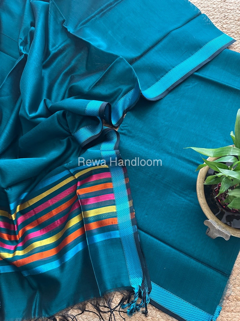 Maheshwari Bottle Green Top-Dupatta Suit SBTD03