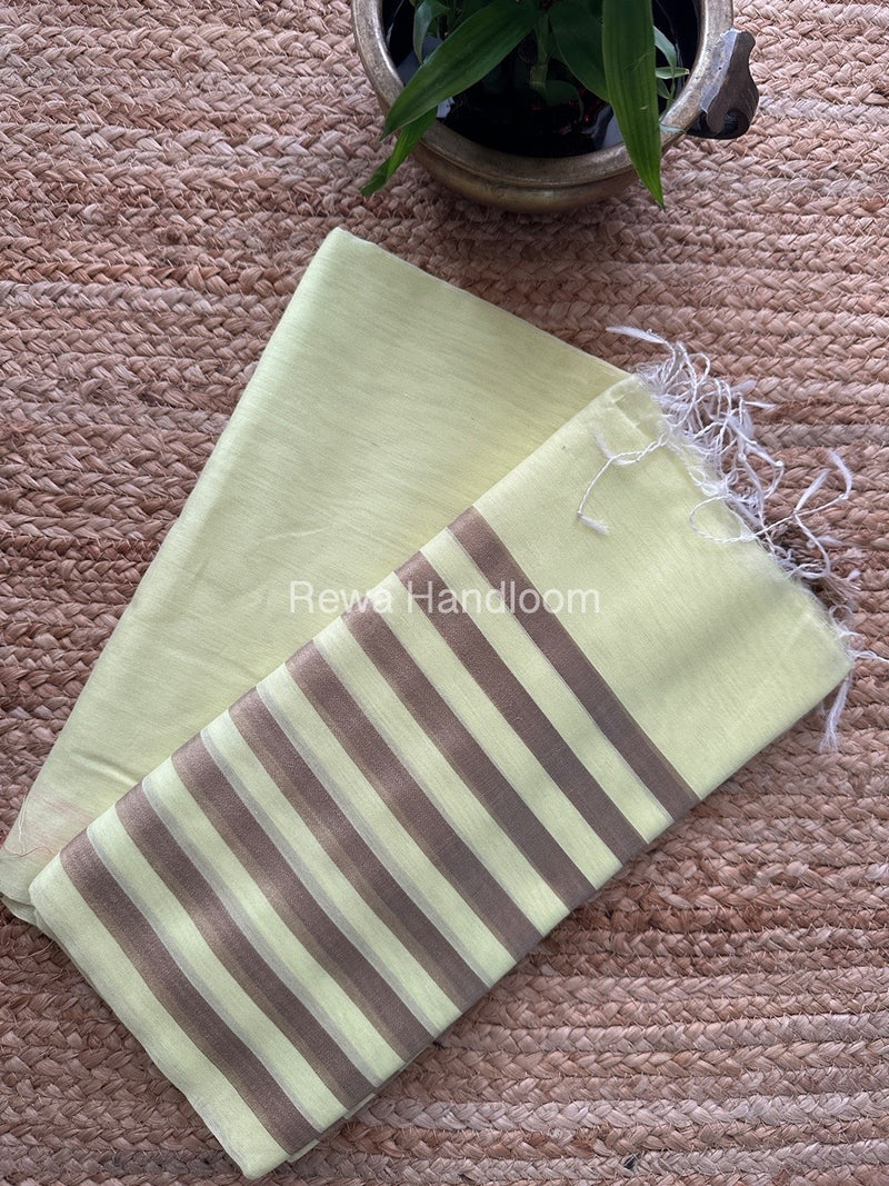 Maheshwari Pastel Yellow Resham Thread Dress Material RT010