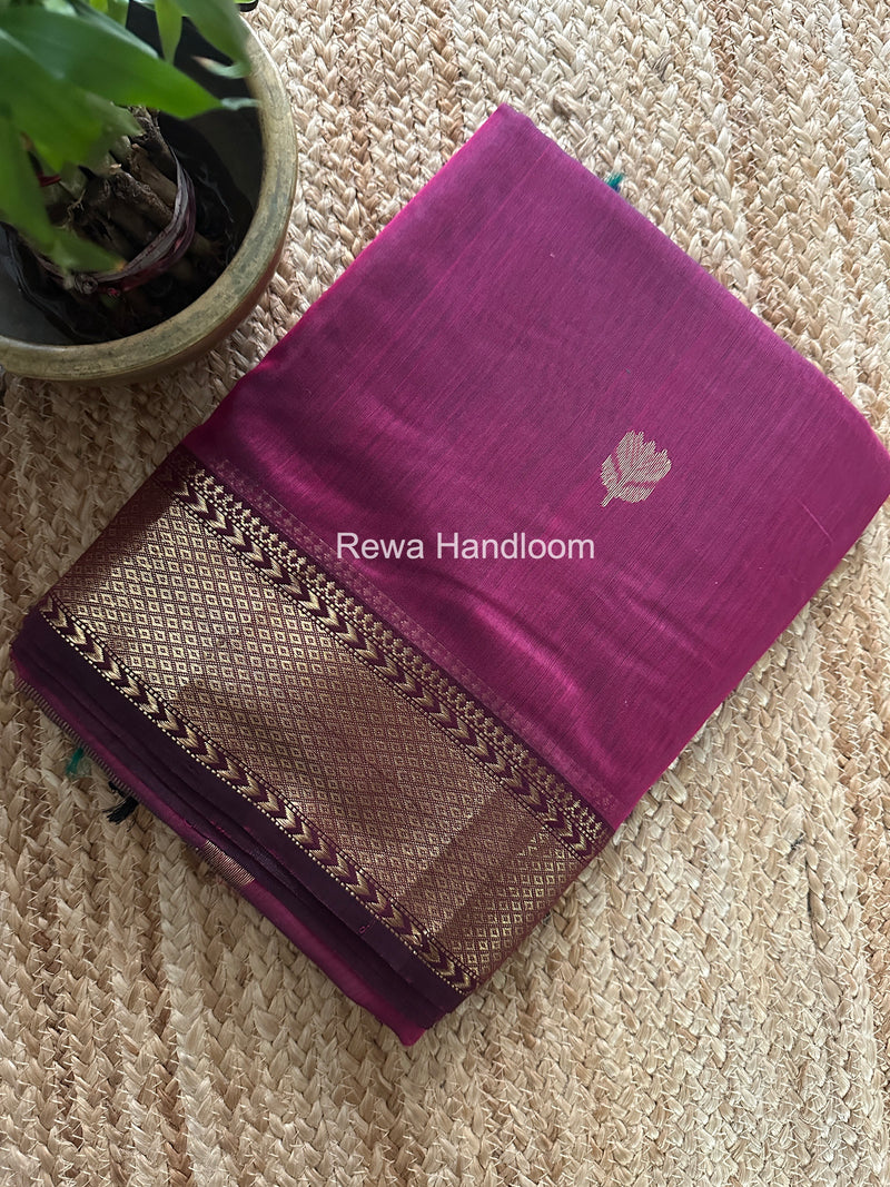 Maheshwari Magenta Lotus Shaded Butta Saree SLB031