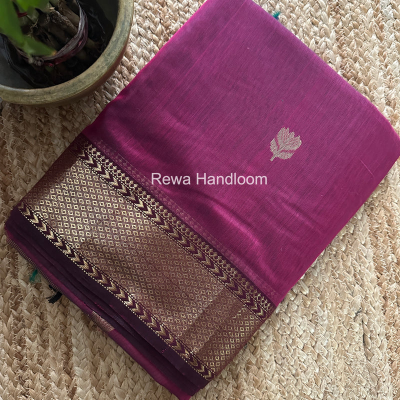 Maheshwari Magenta Lotus Shaded Butta Saree SLB031