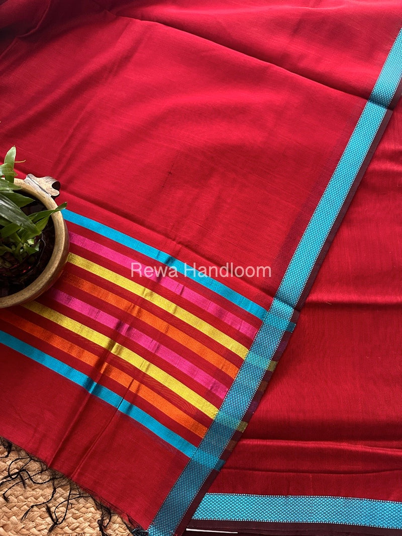 Maheshwari Red Top-Dupatta Suit SBTD07