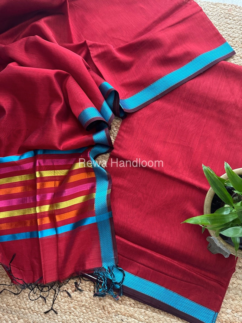 Maheshwari Red Top-Dupatta Suit SBTD07