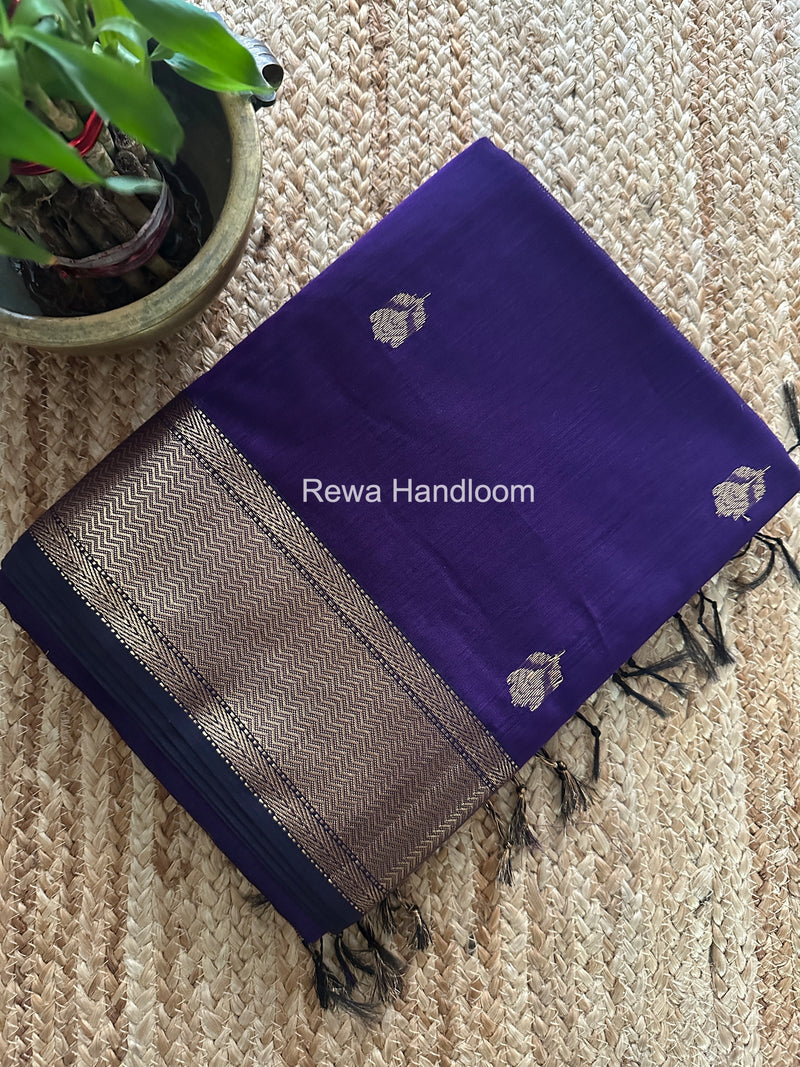 Maheshwari Violet Lotus Butta Saree LLBS061