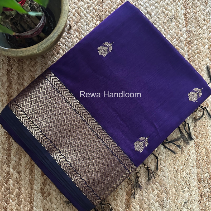 Maheshwari Violet Lotus Butta Saree LLBS061