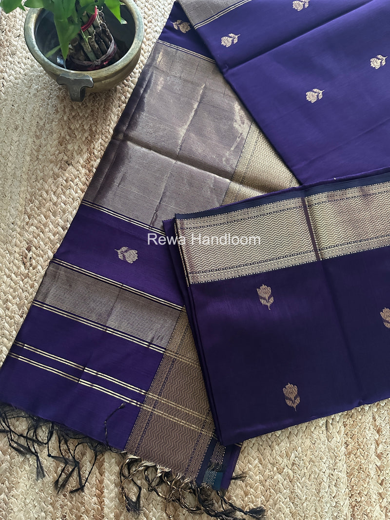Maheshwari Violet Lotus Butta Saree LLBS061