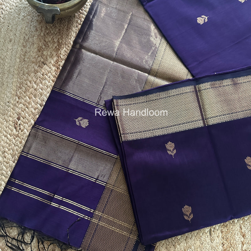 Maheshwari Violet Lotus Butta Saree LLBS061