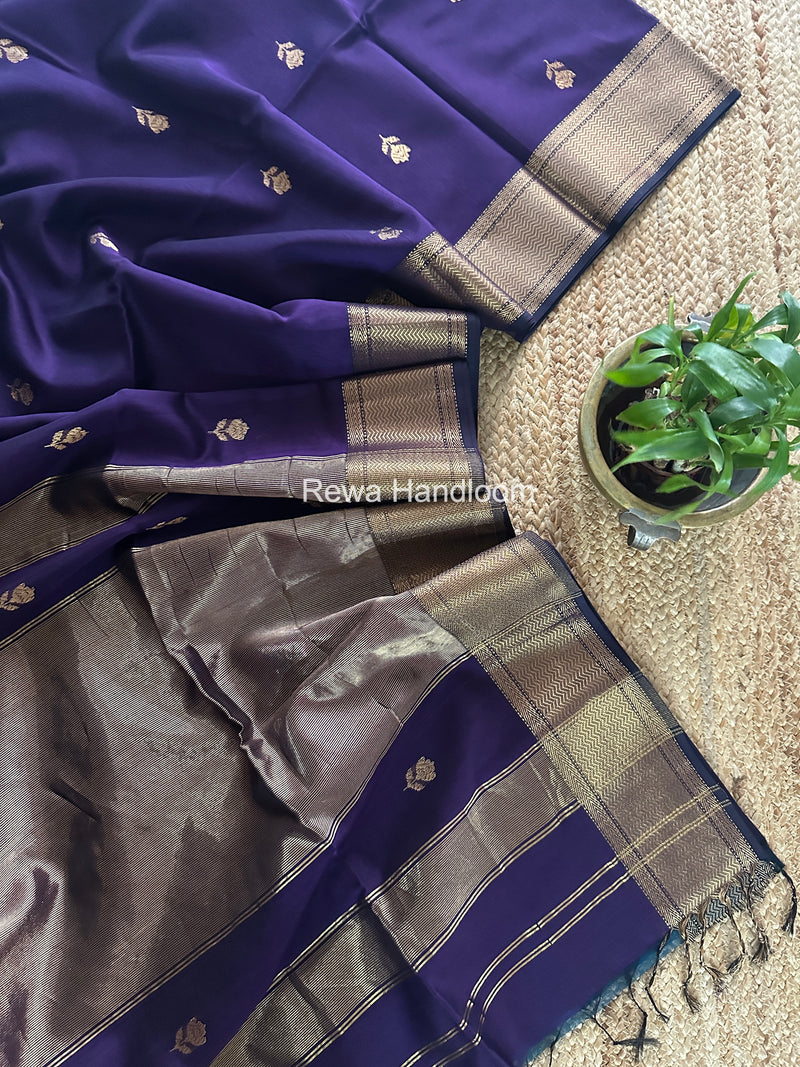 Maheshwari Violet Lotus Butta Saree LLBS061