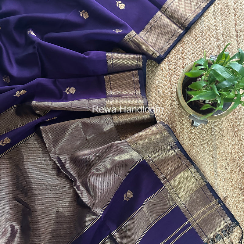 Maheshwari Violet Lotus Butta Saree LLBS061