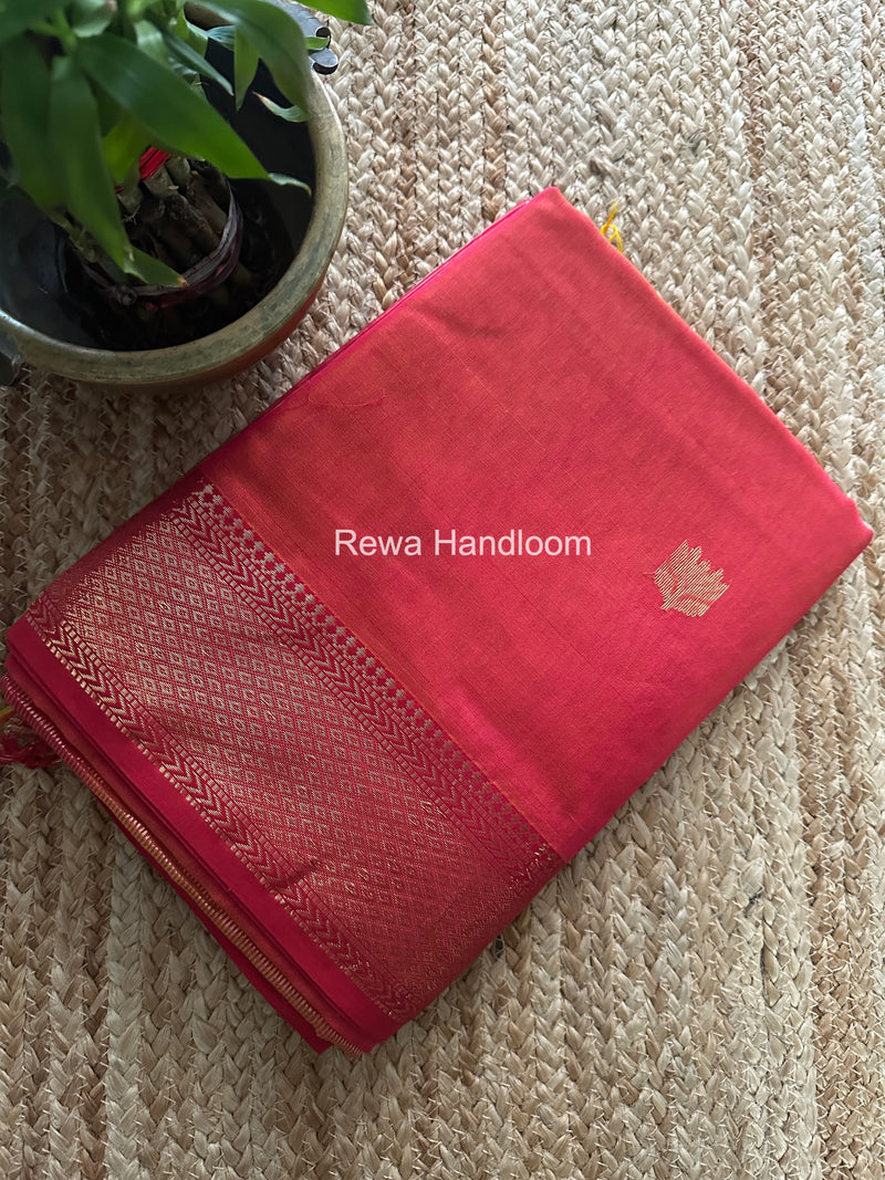 Maheshwari Fuchsia Pink Lotus Shaded Butta Saree SLB027