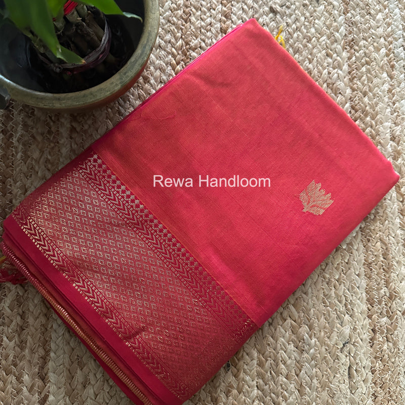 Maheshwari Fuchsia Pink Lotus Shaded Butta Saree SLB027