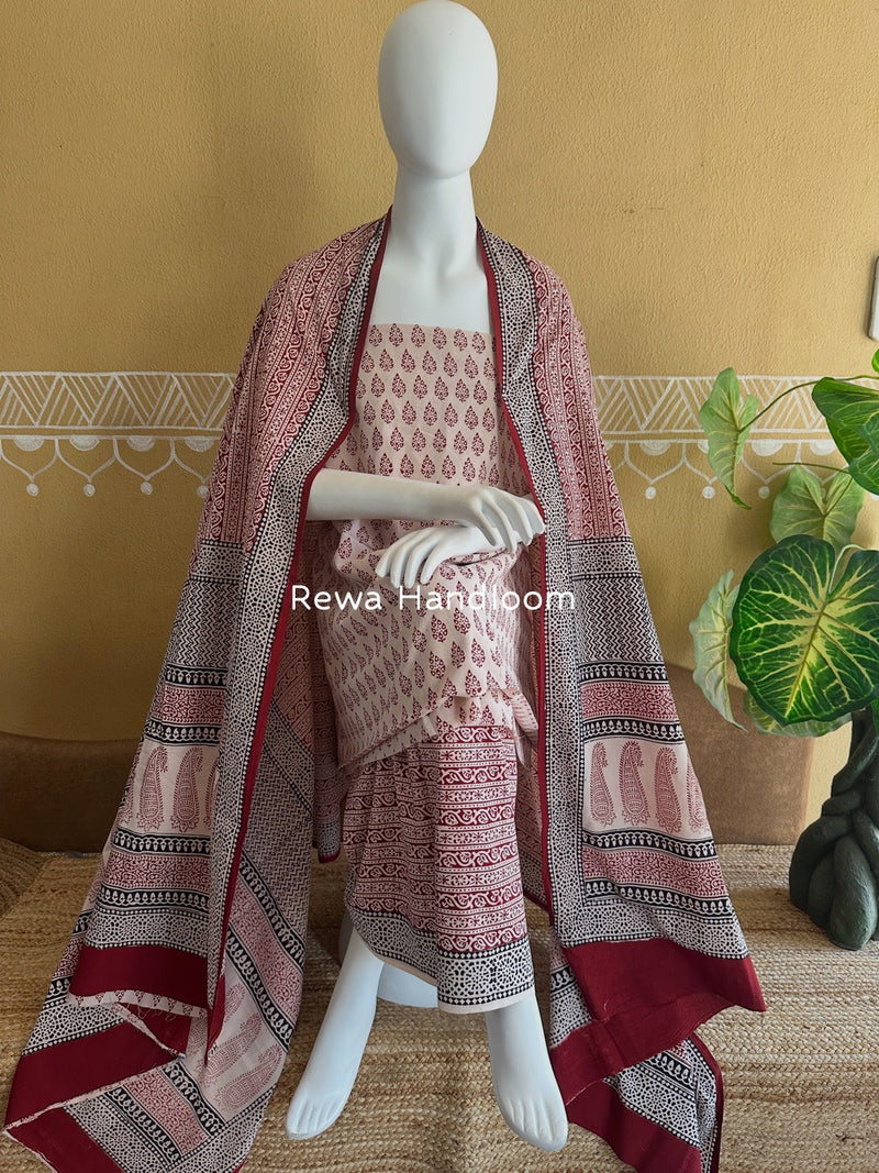 Bagh Print Cotton Suit