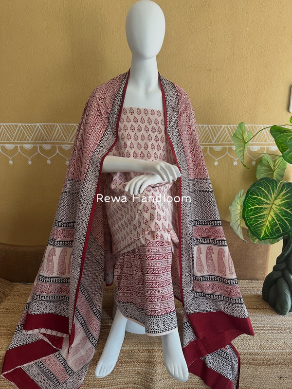 Bagh Print Cotton Suit
