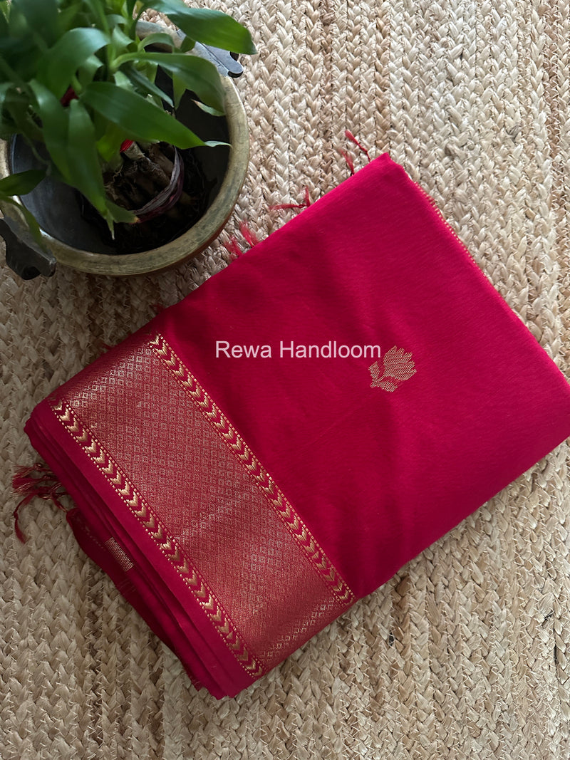 Maheshwari Rani Pink Lotus Butta Saree LLBS055