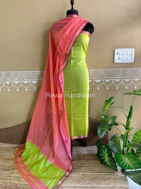 Maheshwari Peacock Buta-Buti Top-Dupatta Set