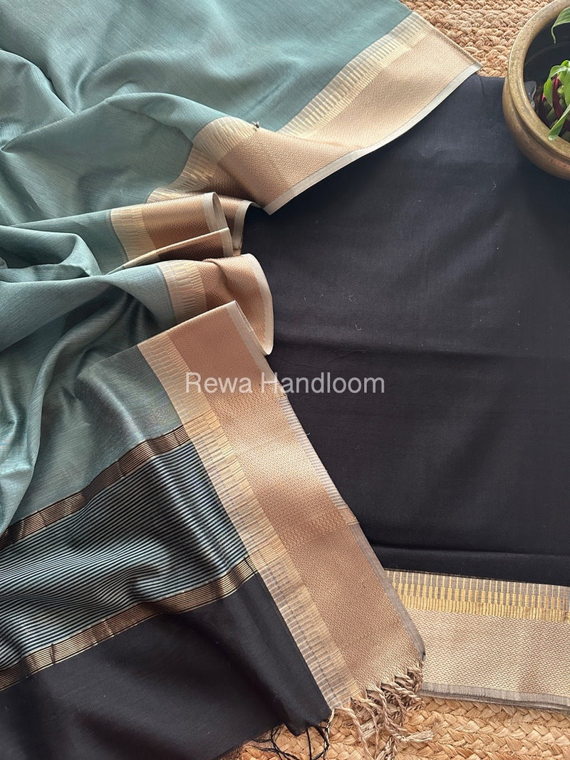 Maheshwari Zari Border Dress Material