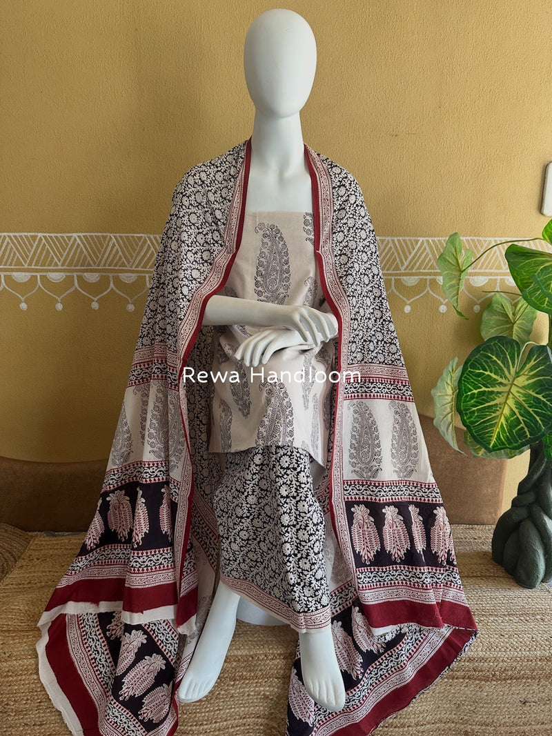 Bagh Print Cotton Suit 