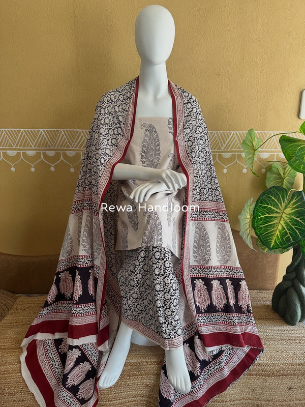 Bagh Print Cotton Suit 