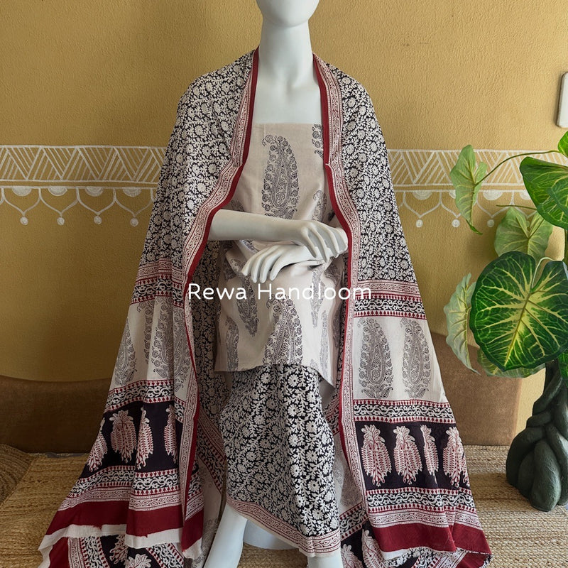 Bagh Print Cotton Suit 