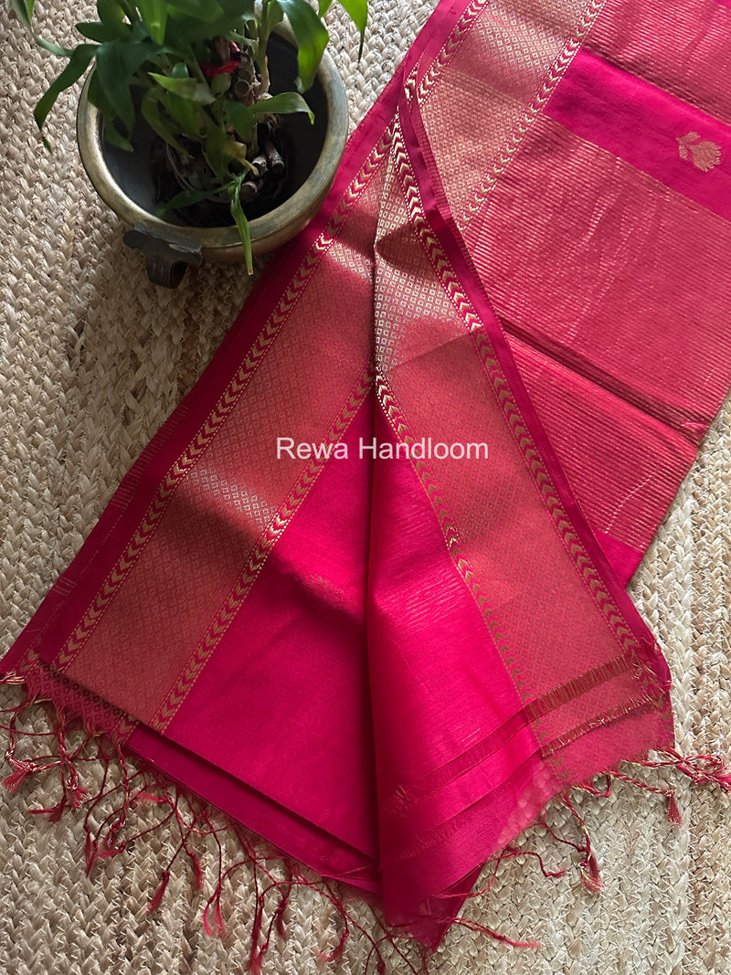 Maheshwari Rani Pink Lotus Butta Saree LLBS055