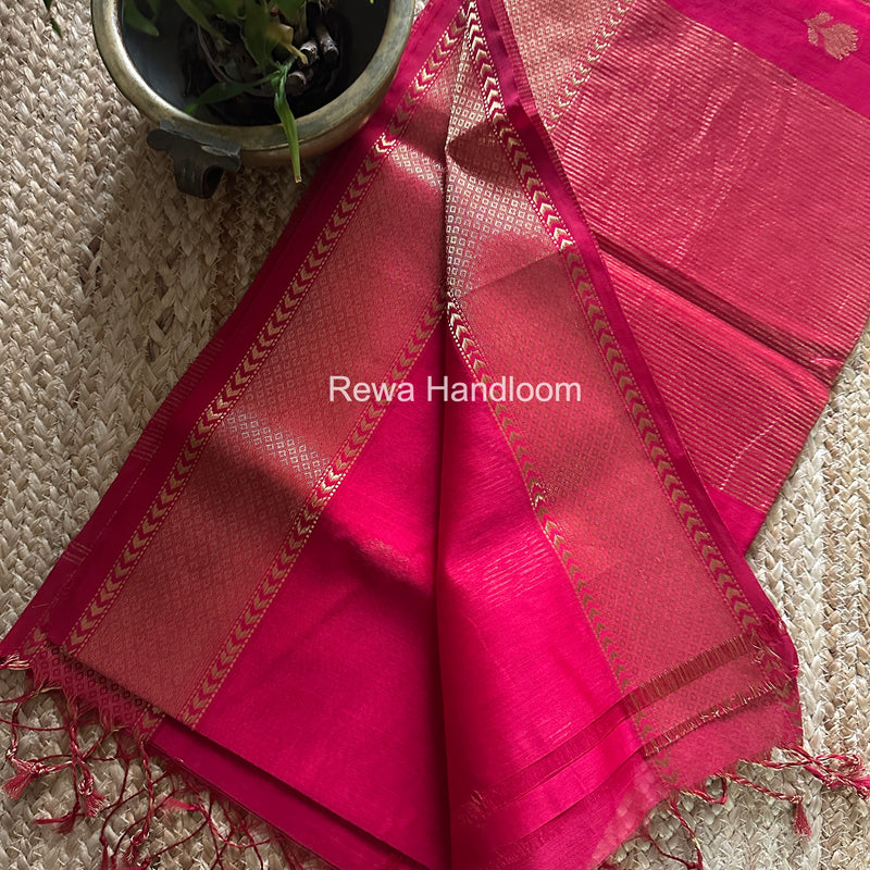 Maheshwari Rani Pink Lotus Butta Saree LLBS055
