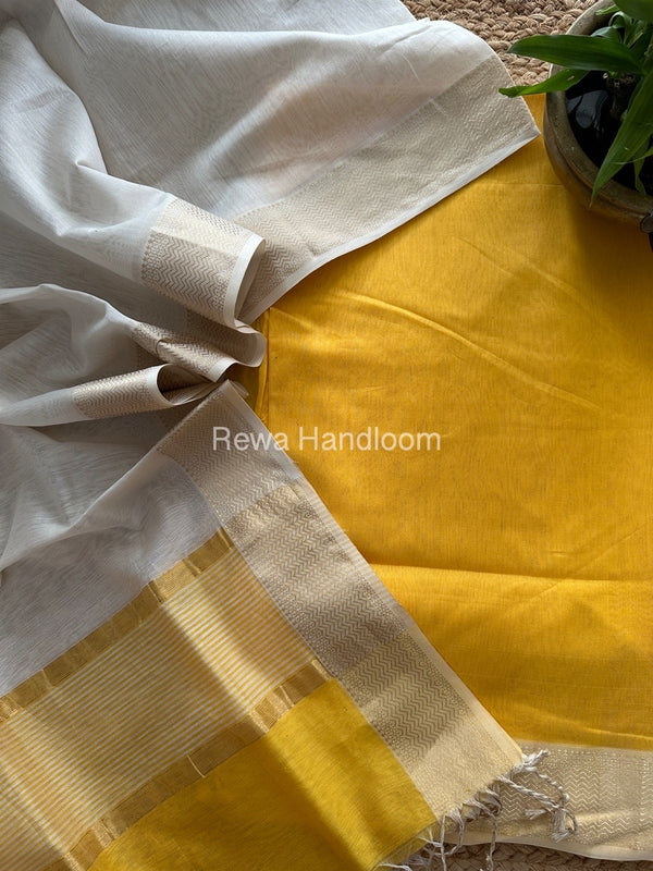 Maheshwari Zari Border Dress Material