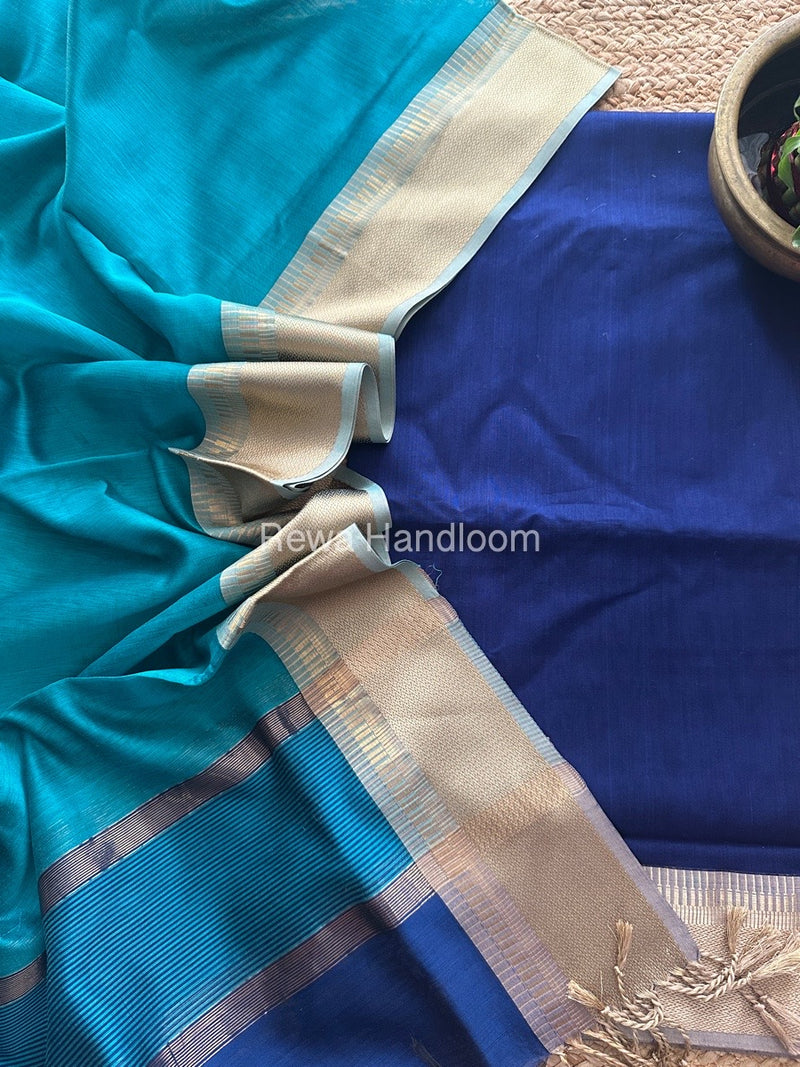 Maheshwari Zari Border Dress Material