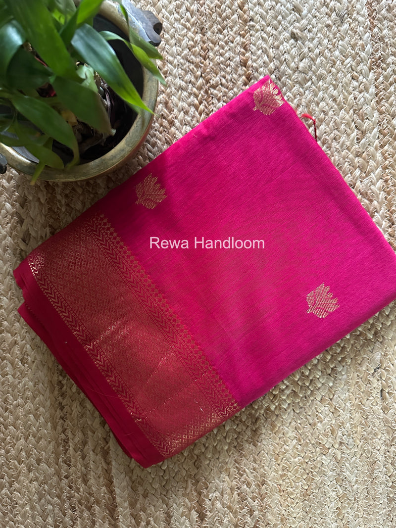 Maheshwari Rani Pink Lotus Butta Saree LLBS059